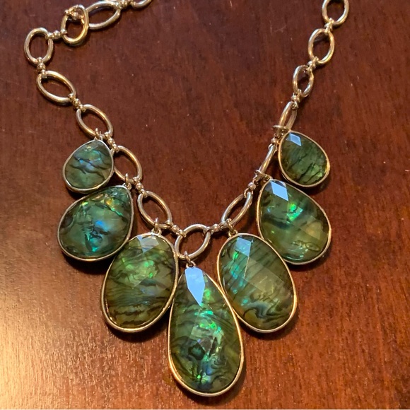 88. Dana Buchman Green Abalone Necklace - Picture 1 of 2